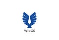 Eagle Bird Wings abstract silhouette Logo design v