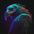 Eagle birds in pink flame. Ai generated