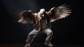 Bald Eagle Raptor Strikes A Hip Hop Pose In Stylish Costume