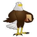 Eagle cartoon vector mascot illustration delivering shipments