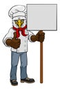 Eagle Chef Cartoon Restaurant Mascot Sign