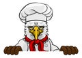 Eagle Chef Mascot Sign Cartoon Character