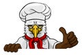 Eagle Chef Mascot Sign Cartoon Character