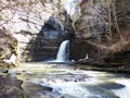 Eagle Cliff Falls in Havana Glen Park NYS Fingerlakes Royalty Free Stock Photo