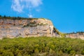 The Eagle cliff near Mezmay settlement. Mountain region of Russia Royalty Free Stock Photo