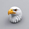 Eagle 3D sticker Emoji icon illustration, funny little animals, eagle on a white background