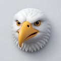 Eagle 3D sticker Emoji icon illustration, funny little animals, eagle on a white background