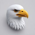 Eagle 3D sticker Emoji icon illustration, funny little animals, eagle on a white background