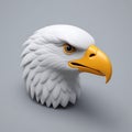 Eagle 3D sticker Emoji icon illustration, funny little animals, eagle on a white background