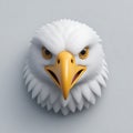 Eagle 3D sticker Emoji icon illustration, funny little animals, eagle on a white background