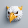 Eagle 3D sticker Emoji icon illustration, funny little animals, eagle on a white background