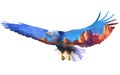 Eagle double exposure illustration