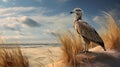 Eagle On Dry Grass Hyper-realistic Animal Illustration In Daz3d Style