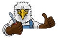 Eagle Electrician Handyman Holding Screwdriver