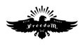 Eagle emblem, symbol of freedom. Vector illustration.