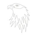 Eagle face head, vector illustration, lining draw, front Royalty Free Stock Photo