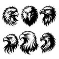 Eagle face silhouette, Eagle head Vector illustration bundle Royalty Free Stock Photo