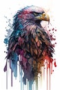 Eagle Face Watercolour Painting 1