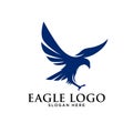 Eagle Falcon icon silhouette simple minimalist modern logo design template Royalty Free Stock Photo