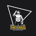 The eagle fighting camp logo template