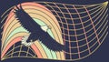 Eagle Flying with Abstract Grid, Digital Freedom, Modern Vision, vector design Generative AI Royalty Free Stock Photo