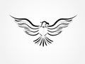 Eagle flying silhouette logo vector Royalty Free Stock Photo