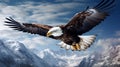 Eagle flying the sky, Ai generated image