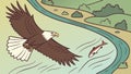 Eagle flying sky, sky eagle, bird in air, and freedom symbol vector design Generative AI