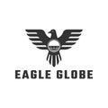Eagle globe logo. negative logo. Royalty Free Stock Photo