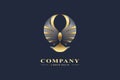 Eagle Gold Logo Design Royalty Free Stock Photo