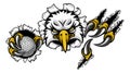 Eagle Golf Cartoon Mascot Ripping Background Royalty Free Stock Photo