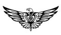 Eagle graphic, bird icon isolated Royalty Free Stock Photo