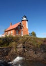 Eagle Harbor Lighthouse and Cliff Royalty Free Stock Photo