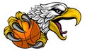 Eagle Hawk Basketball Ball Cartoon Team Mascot Royalty Free Stock Photo