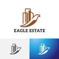 Eagle Hawk Bird City Building Real Estate Logo Royalty Free Stock Photo