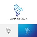 Eagle Hawk Falcon Bird Attack Pounce Prey Line Logo