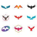 Eagle Hawk Falcon Bird Simple Abstract Logo Collection