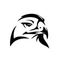 Eagle bird head black and white vector outline Royalty Free Stock Photo