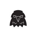 Eagle head black vector concept icon. Eagle head flat illustration, sign Royalty Free Stock Photo