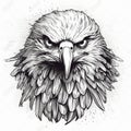 eagle head calculated in a reative,tattoostyle as clipart