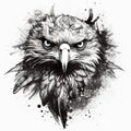 eagle head calculated in a reative,tattoostyle as clipart