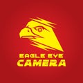 Camera eye logo vector illustration design with eagle head drawing Royalty Free Stock Photo