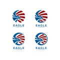 Eagle Head circle logo vector abstract set Royalty Free Stock Photo