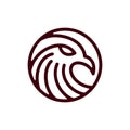 Eagle head circle simple modern logo Royalty Free Stock Photo
