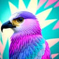 eagle head, colored macro photo generated