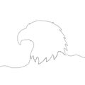 Eagle head contour. Wild bird drawing. One continuous line. Vector power symbol. Royalty Free Stock Photo
