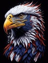 Eagle head isolated on black background, king eagle artictic illustration Royalty Free Stock Photo