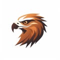 Dynamic Eagle Head Logo Design In Dark Orange And Light Brown