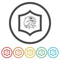 Eagle head logo template design ring icon, color set Royalty Free Stock Photo