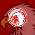 Eagle Head with Red Background Logo Vector Design, Sign, Icon, Illustration Royalty Free Stock Photo